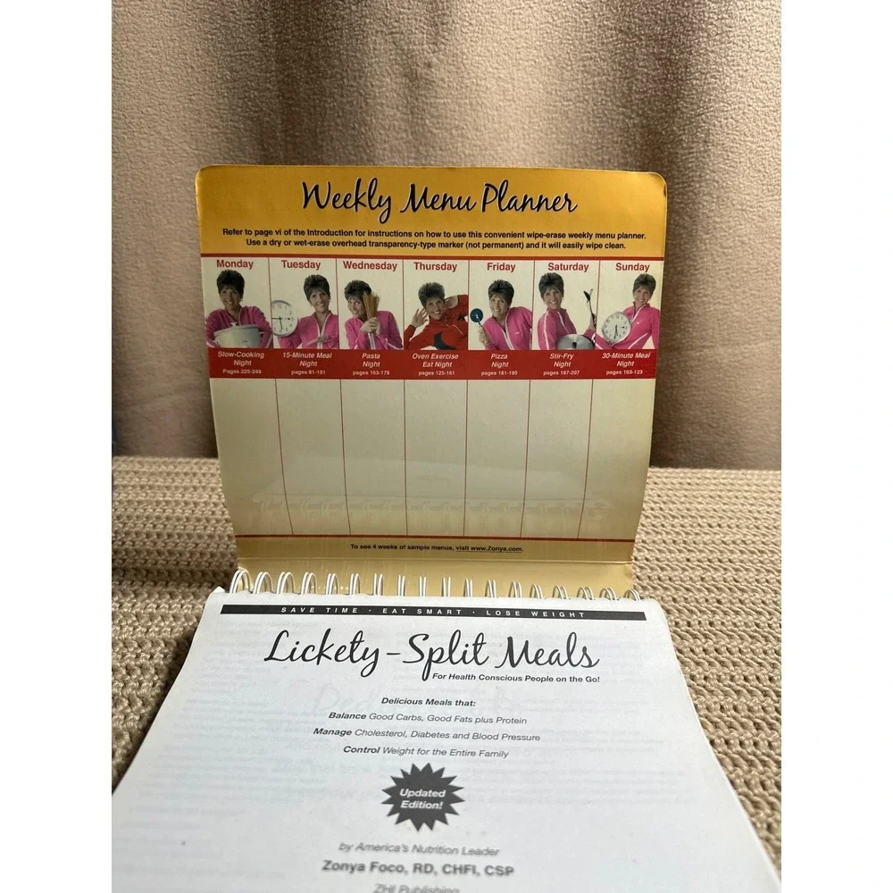 Zonya Foco Lickety-Split Meals Cookbook and Water with Lemon Health Novel Set